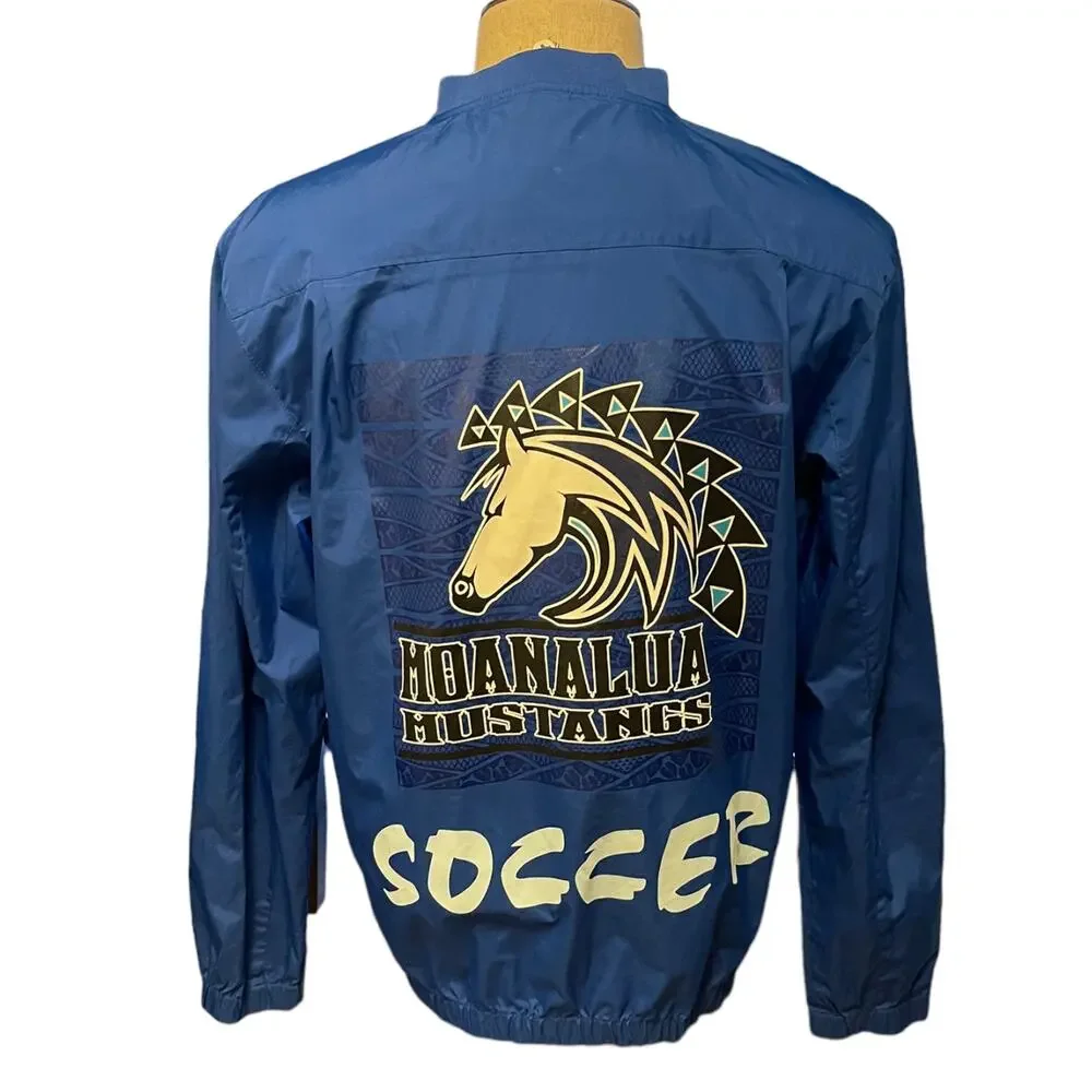 Port Authority Blue Pullover V Neck Windbreaker Moanalua Soccer Medium